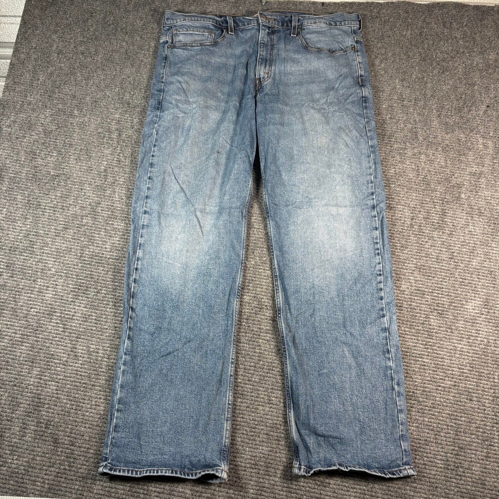 Signature by Levi Strauss Loose Jeans Mens 38x32 Blue Fair Distressed Hole